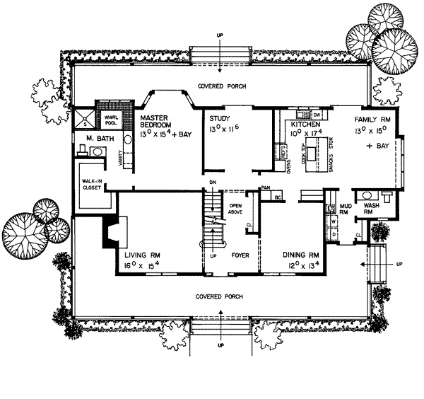 Country Floor Plan - Main Floor Plan #72-320