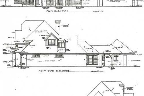 Exterior - Rear Elevation for European House Plan #141-135 - 4 bed, 5.5 bath