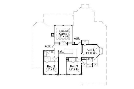 Floor Plan - Upper Floor for Colonial House Plan #411-770 - 4 bed, 3.5 bath