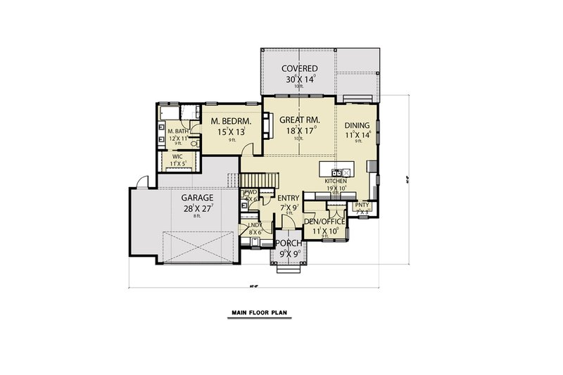 Craftsman Style House Plan - 4 Beds 2.5 Baths 3314 Sq/Ft Plan #1070-64 ...