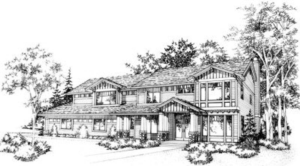Exterior - Front Elevation 2 for Craftsman House Plan #78-219 - 4 bed, 3 bath