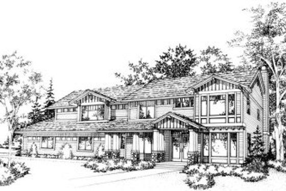 Exterior - Front Elevation for Craftsman House Plan #78-219 - 4 bed, 3 bath