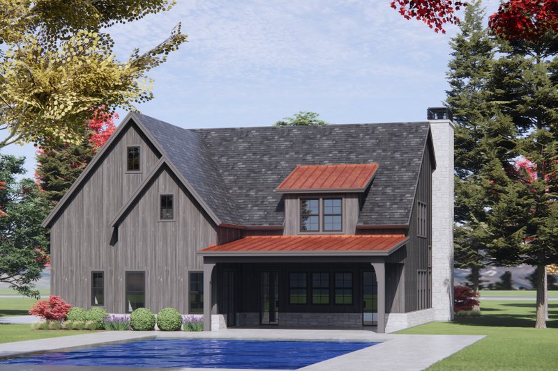 Home Plan - Exterior - Rear Elevation 1 for Farmhouse House Plan #1096-120 - 4 bed, 3.5 bath