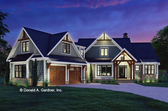 Exterior - Front Elevation 3 for Craftsman House Plan #929-1141 - 4 bed, 3 bath