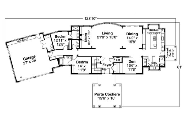 Colonial Floor Plan - Main Floor Plan #124-1230