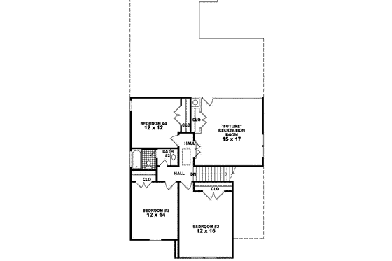 Floor Plan - Upper Floor for Cottage House Plan #81-415 - 4 bed, 2.5 bath