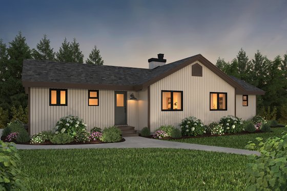 Exterior - Rear Elevation 3 for Cabin House Plan #47-315 - 3 bed, 2 bath