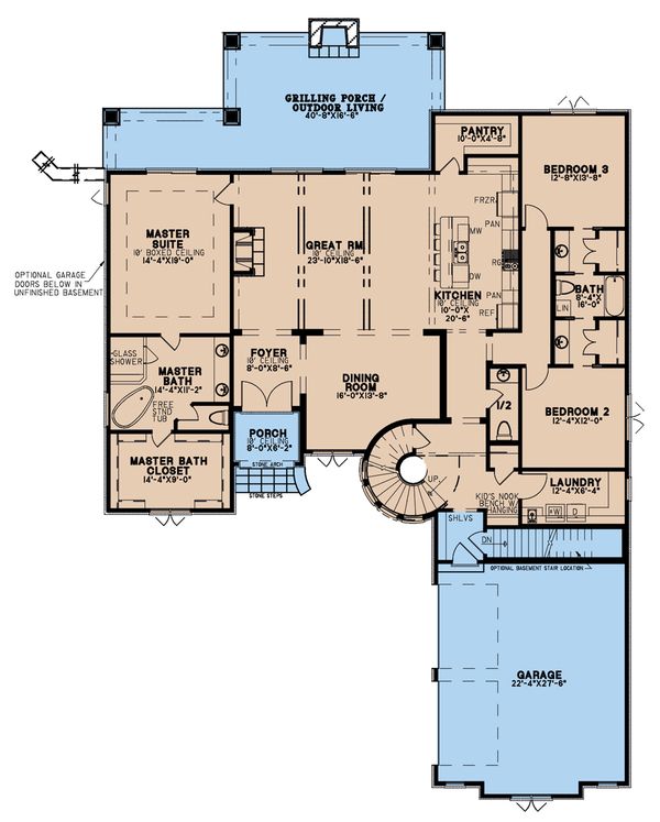 Dream House Plan - European Floor Plan - Main Floor Plan #923-202