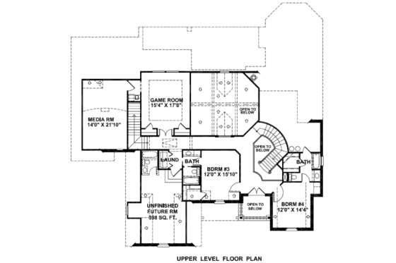 Floor Plan - Upper Floor for European House Plan #141-270 - 4 bed, 4.5 bath