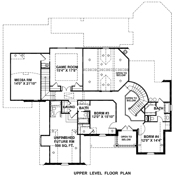 European Floor Plan - Upper Floor Plan #141-270