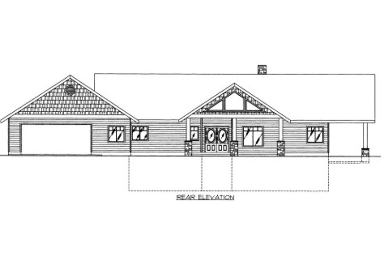 House Design - Exterior - Rear Elevation for Bungalow House Plan #117-682 - 3 bed, 2.5 bath