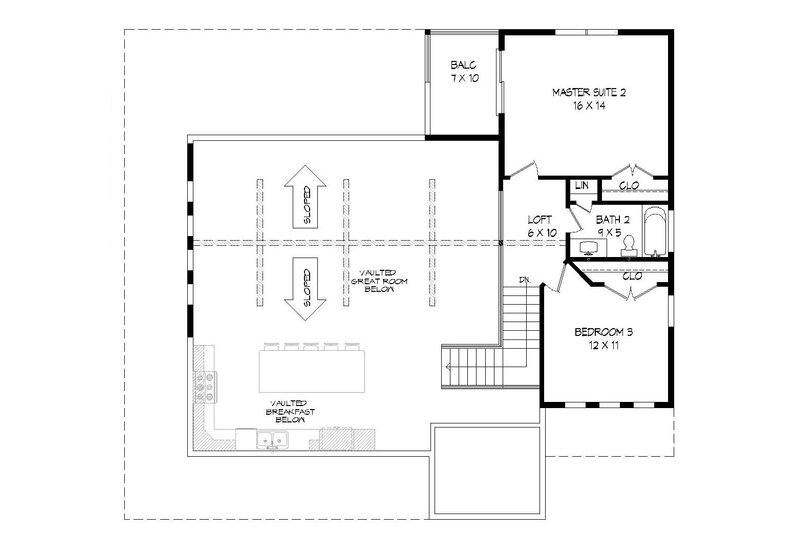 House Plan Design - Floor Plan - Upper Floor for Cabin House Plan #932-49 - 3 bed, 2.5 bath