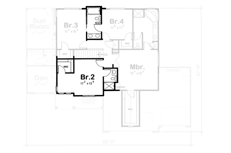 Home Plan - Floor Plan - Other Floor 1 for Traditional House Plan #20-1762 - 4 bed, 3 bath