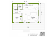 Contemporary Style House Plan - 1 Beds 1 Baths 660 Sq/Ft Plan #1106-3 