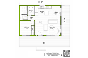 Floor Plan - Main Floor for Contemporary House Plan #1106-3 - 1 bed, 1 bath