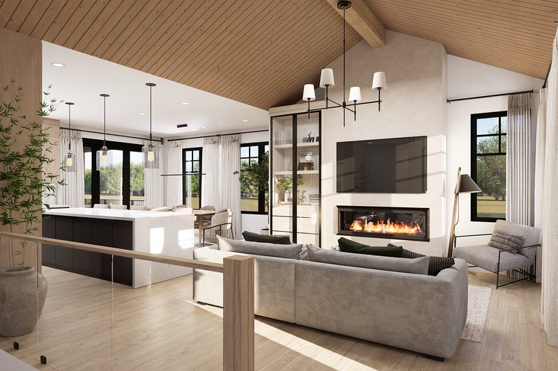 House Blueprint - Interior - Family Room 1 for Modern House Plan #23-2890 - 1 bed, 1 bath