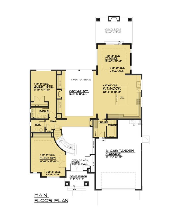 Architectural House Design - Traditional Floor Plan - Main Floor Plan #1066-93