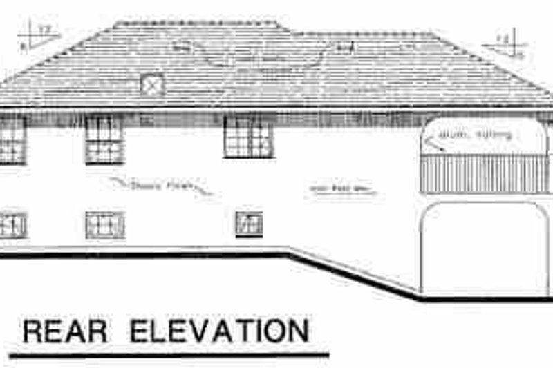 Home Plan - Exterior - Rear Elevation for European House Plan #18-302 - 3 bed, 1 bath