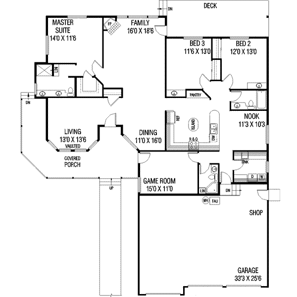 House Plan Design - Traditional Floor Plan - Main Floor Plan #60-246