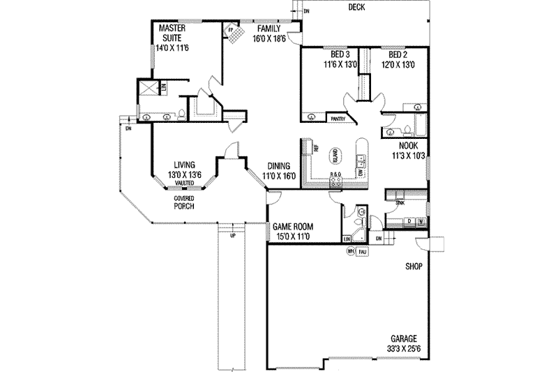 Dream House Plan - Floor Plan - Main Floor for Traditional House Plan #60-246 - 3 bed, 3 bath