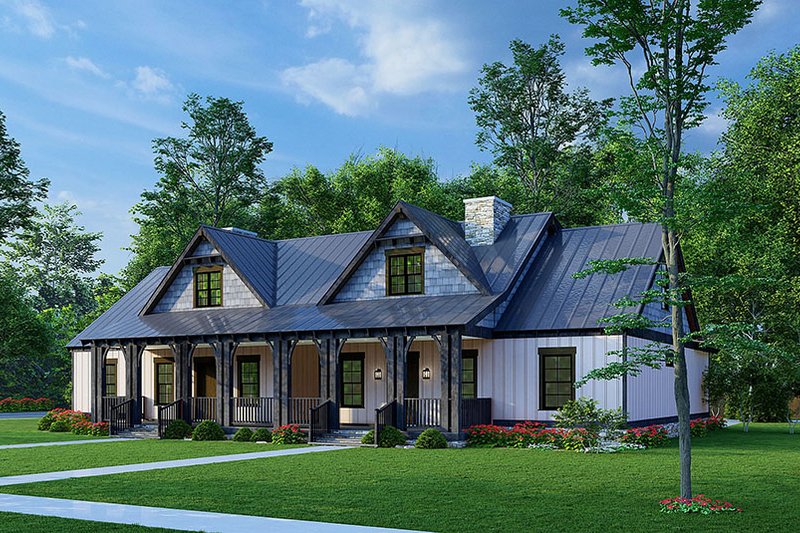 House Blueprint - Craftsman Exterior - Front Elevation Plan #923-260