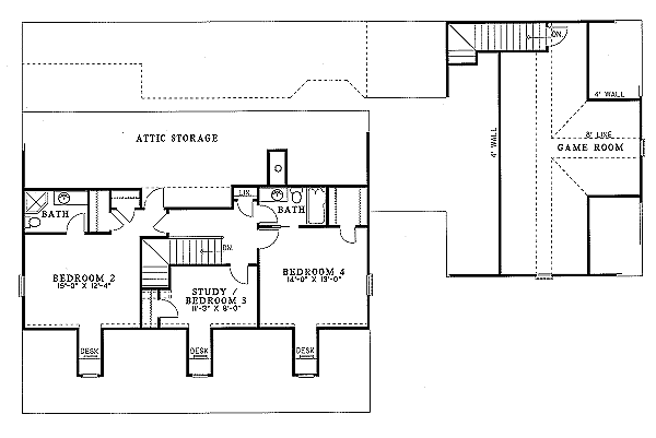 Southern Floor Plan - Upper Floor Plan #17-299