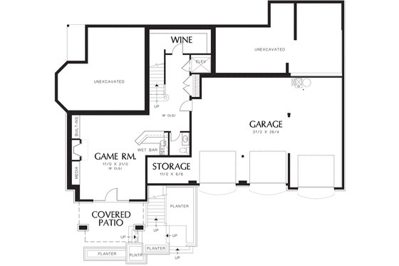 Floor Plan - Lower Floor for Craftsman House Plan #48-665 - 4 bed, 4.5 bath