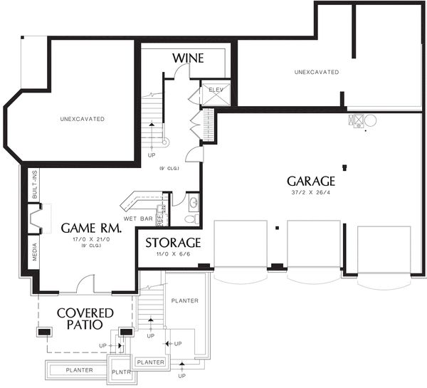 House Design - Craftsman Floor Plan - Lower Floor Plan #48-665