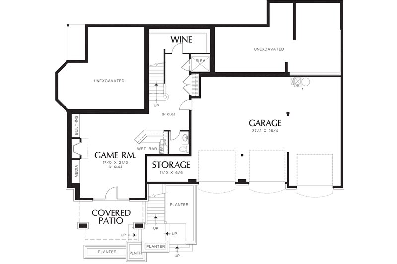 Home Plan - Floor Plan - Lower Floor for Craftsman House Plan #48-665 - 4 bed, 4.5 bath
