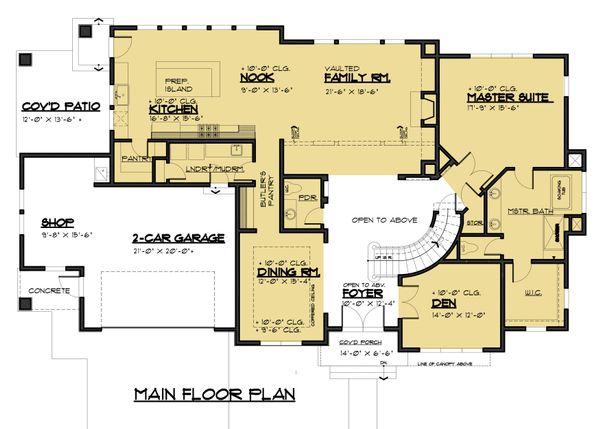 Modern Floor Plan - Main Floor Plan #1066-53