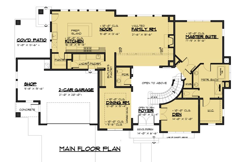 House Plan Design - Floor Plan - Main Floor for Modern House Plan #1066-53 - 4 bed, 3.5 bath