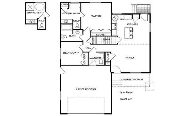 Traditional Floor Plan - Main Floor Plan #1060-54
