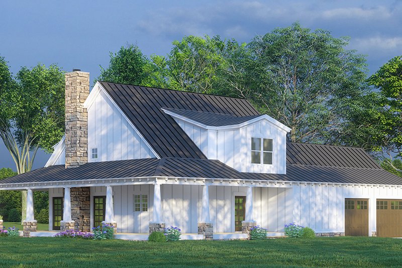 House Blueprint - Exterior - Rear Elevation for Cottage House Plan #923-307 - 3 bed, 2.5 bath
