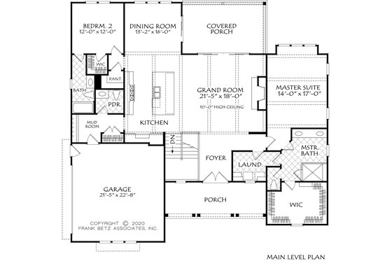 Floor Plan - Main Floor for Farmhouse House Plan #927-1015 - 4 bed, 3.5 bath