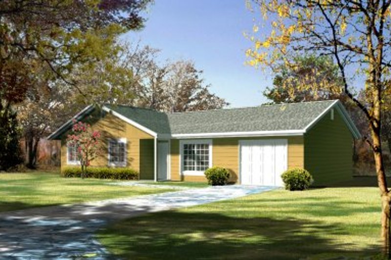 House Blueprint - Ranch Exterior - Front Elevation Plan #1-155