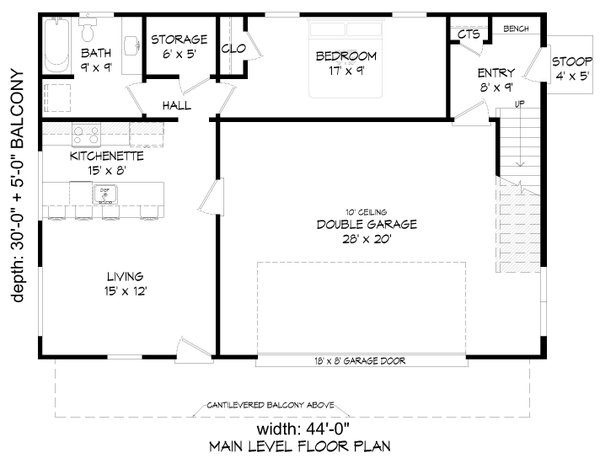 House Blueprint - Country Floor Plan - Main Floor Plan #932-1299