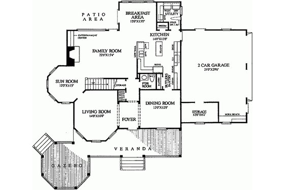 Floor Plan - Main Floor for Victorian House Plan #137-249 - 4 bed, 3.5 bath
