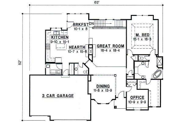 European Floor Plan - Main Floor Plan #67-254