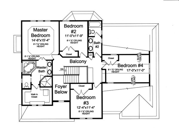 Farmhouse Floor Plan - Upper Floor Plan #46-907