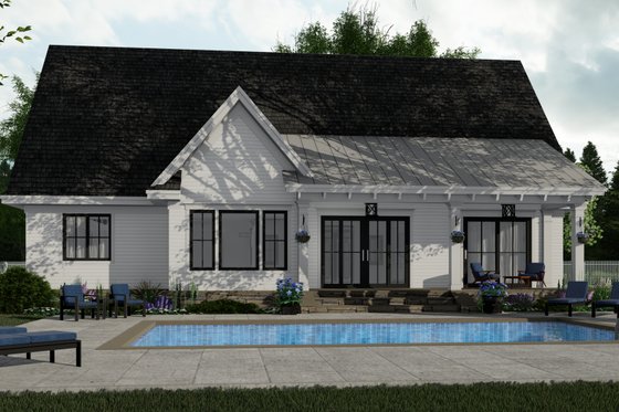 Exterior - Rear Elevation for Farmhouse House Plan #51-1151 - 3 bed, 2.5 bath