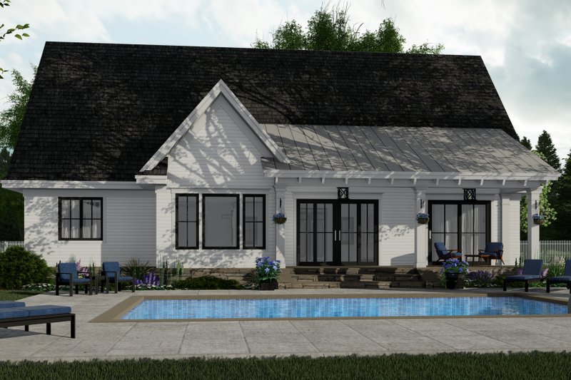 House Blueprint - Exterior - Rear Elevation for Farmhouse House Plan #51-1151 - 3 bed, 2.5 bath