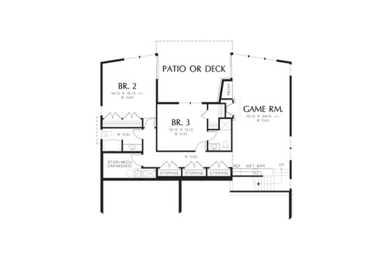Floor Plan - Lower Floor for Modern House Plan #48-606 - 4 bed, 4 bath