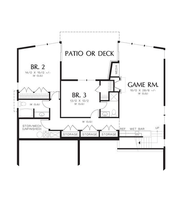 Dream House Plan - Modern Floor Plan - Lower Floor Plan #48-606