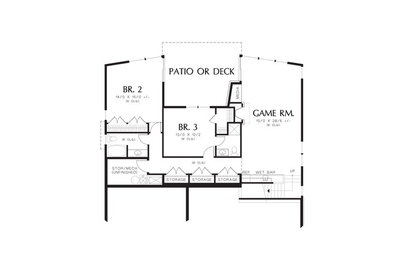 Architectural House Design - Floor Plan - Lower Floor for Modern House Plan #48-606 - 4 bed, 4 bath
