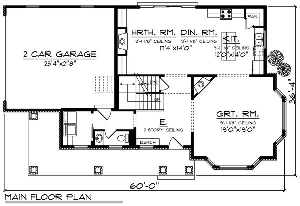 Home Plan - Country Floor Plan - Main Floor Plan #70-1222