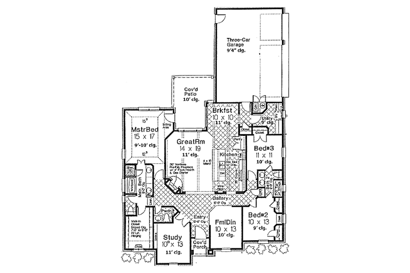 Dream House Plan - Floor Plan - Main Floor for European House Plan #310-689 - 3 bed, 2.5 bath