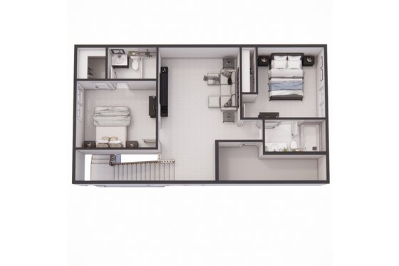 Floor Plan - Upper Floor 1 for Farmhouse House Plan #51-1523 - 3 bed, 3.5 bath