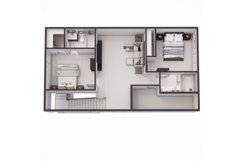 House Blueprint - Floor Plan - Upper Floor 1 for Farmhouse House Plan #51-1523 - 3 bed, 3.5 bath
