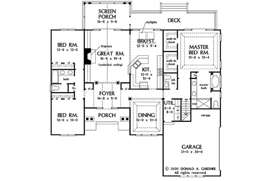 Floor Plan - Main Floor for Country House Plan #929-49 - 3 bed, 2.5 bath