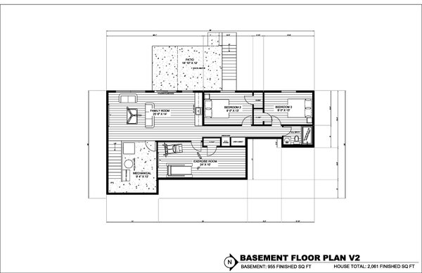 Modern Floor Plan - Lower Floor Plan #1075-19